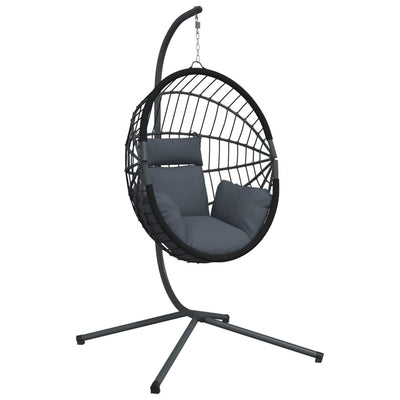 Silla colgante de Vidaxl con ratán estándar y antracita de acero