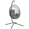 Vidaxl sedia sospesa con rattan standard e grigio chiaro in acciaio