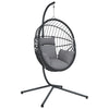 Silla colgante de Vidaxl con ratán estándar y gris de acero