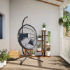 Vidaxl sedia sospesa con rattan standard e grigio in acciaio