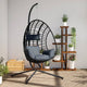 Sedia a sospensione Vidaxl con rattan standard e antracite in acciaio