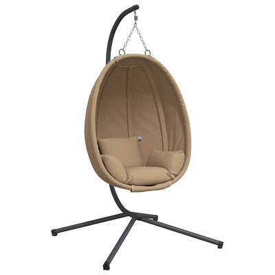 Silla colgante de Vidaxl con ratán estándar y taupe Staal