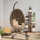 Vidaxl Hanging sedia con rattan standard e staal taupe