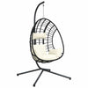 Silla colgante de Vidaxl con ratán estándar y beige de acero