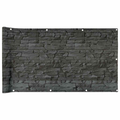 Patrón de piedra de pantalla Vidaxl Balcón 500x75 cm PVC Gray