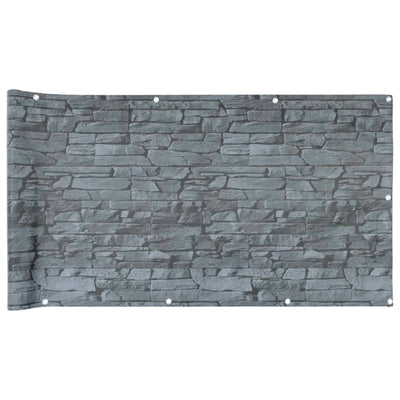 Patrón de piedra de pantalla de balcón Vidaxl 700x75 cm PVC Gray