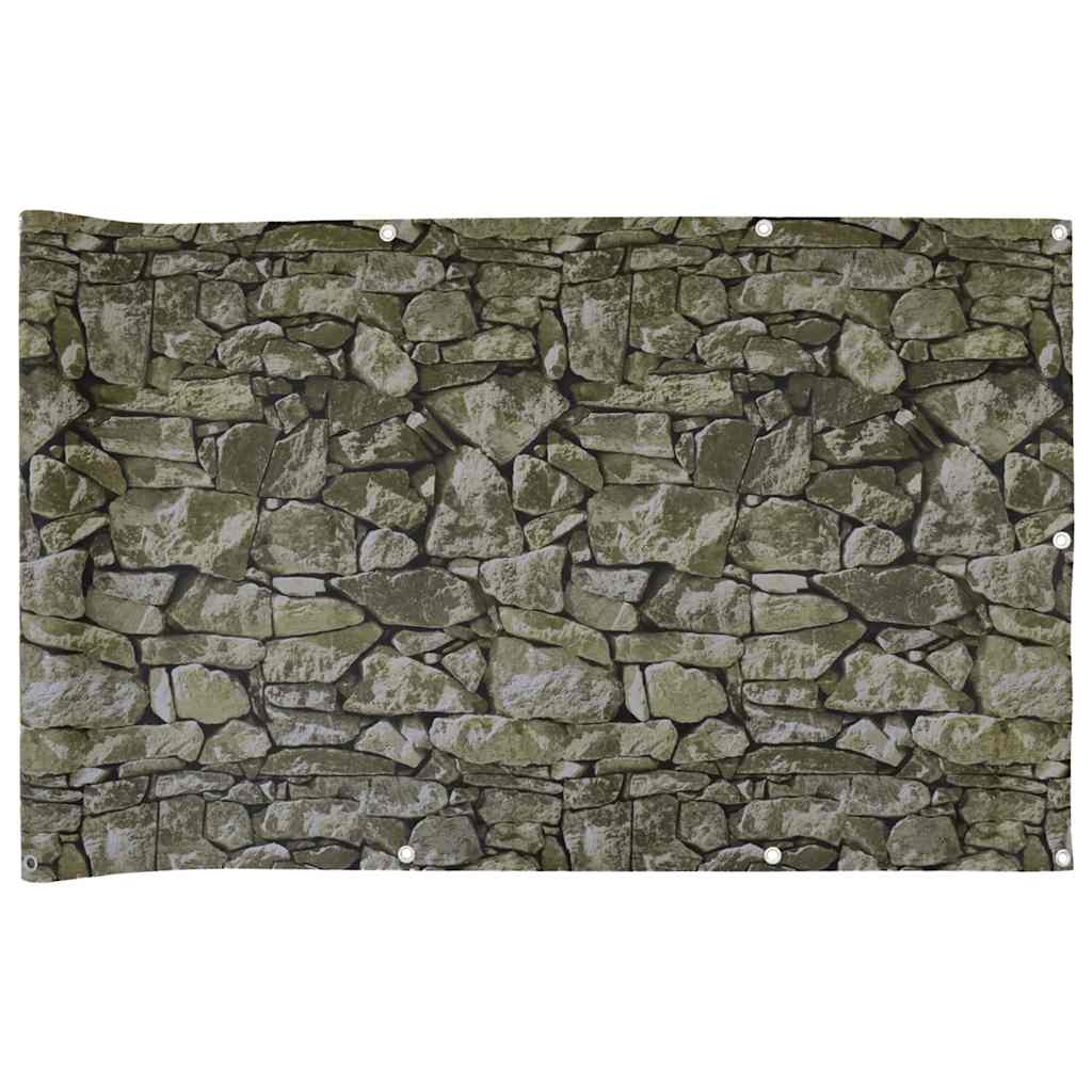 Patrón de piedra de pantalla de balcón Vidaxl 300x75 cm PVC