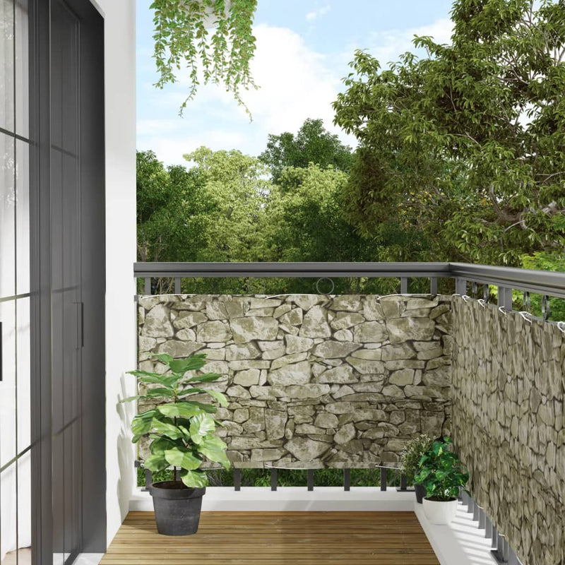 Vidaxl Balcony Schermo Stone Pattern 500x75 cm PVC