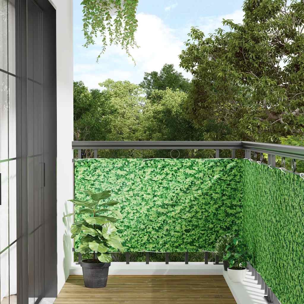 Patrón de planta de pantalla de balcón Vidaxl 400x90 cm PVC Green