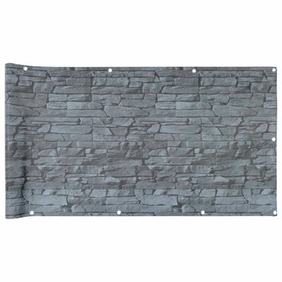 Patrón de piedra de pantalla de balcón Vidaxl 300x90 cm PVC Gray