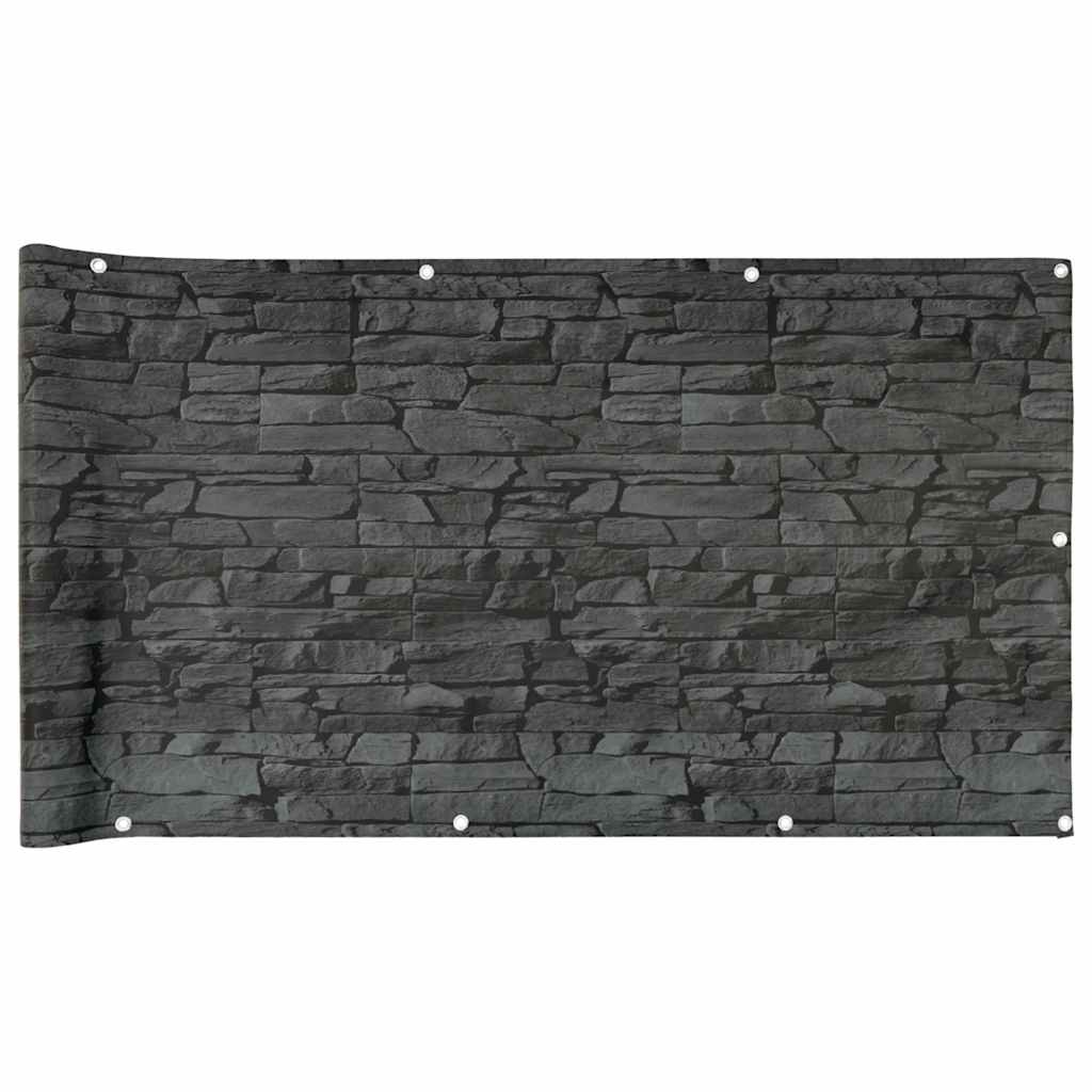 Vidaxl Balcony Screen Stone Pattern 400x90 cm Pvc Grey