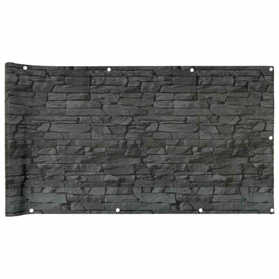 Patrón de piedra de pantalla de balcón Vidaxl 500x90 cm PVC Gray