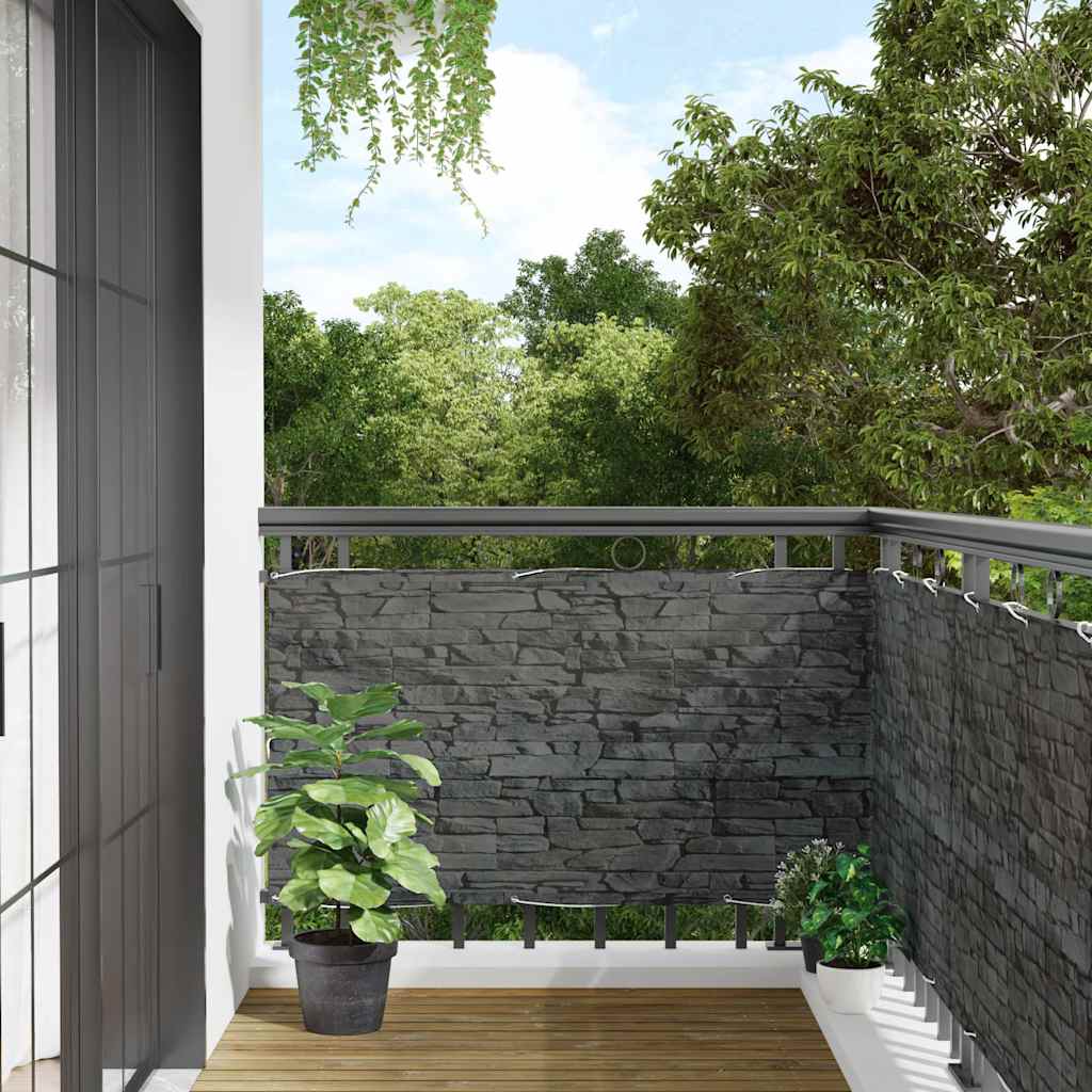 Vidaxl Balcony Schermata Schema di pietra 500x90 cm Pvc Grey