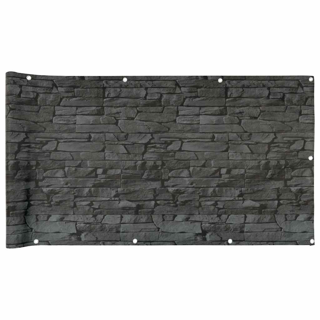 Vidaxl Balcony Screen Stone Pattern 600x90 cm Pvc Grey