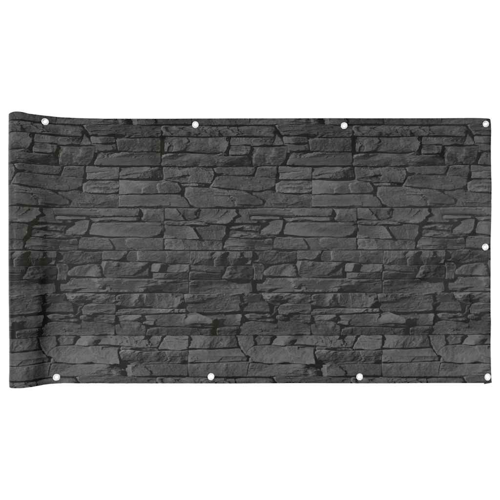 Vidaxl Balcony Screen Stone Pattern 700x90 cm Pvc Grey