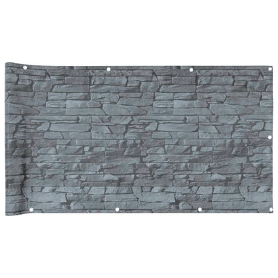 Patrón de piedra de pantalla de balcón Vidaxl 800x90 cm PVC Gray