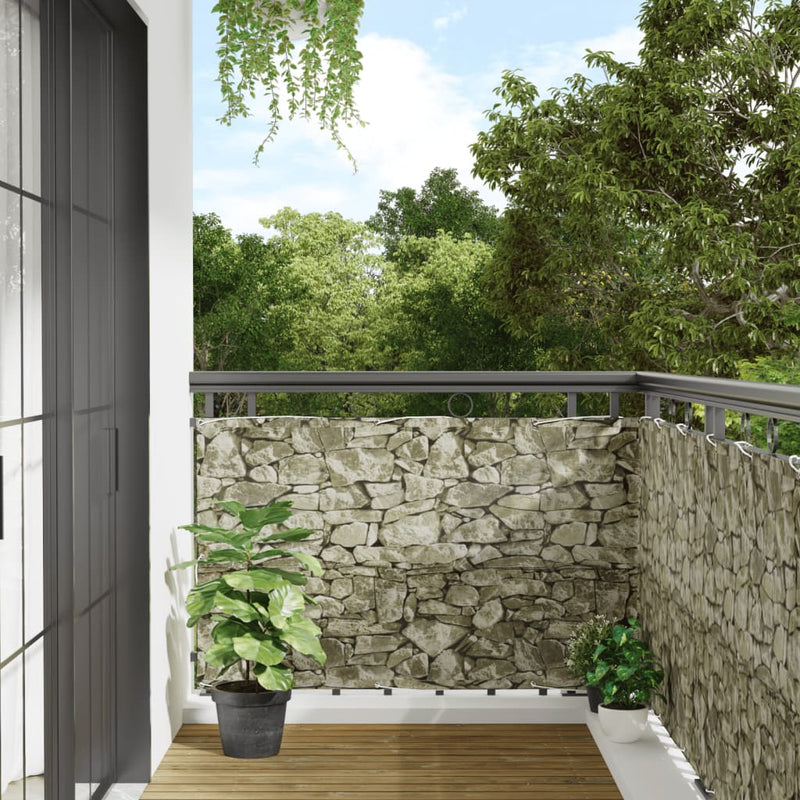Vidaxl Balcony Screen Stone Pattern 400x90 cm PVC