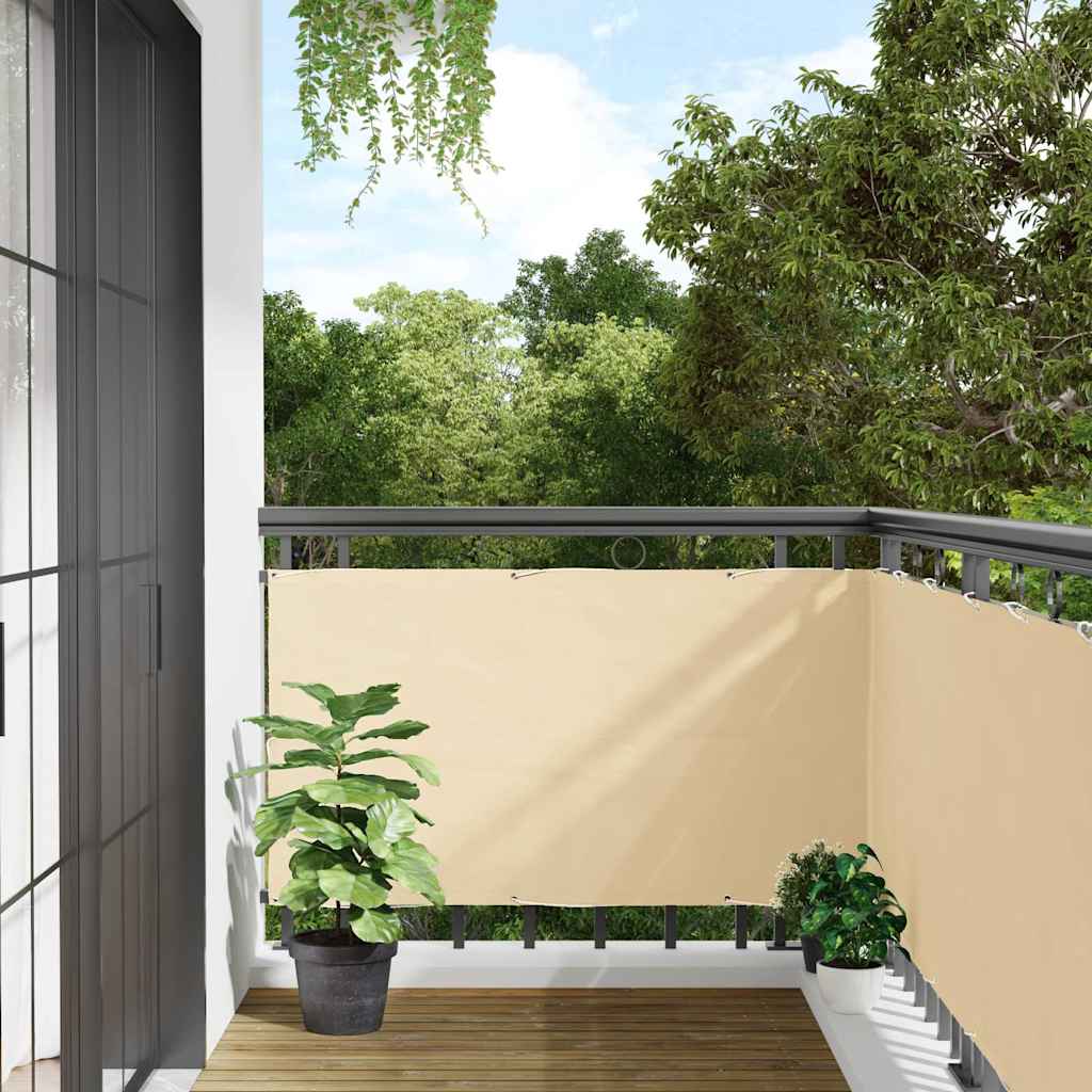 Vidaxl balkonscherm 300x120 cm pvc crèmekleurig