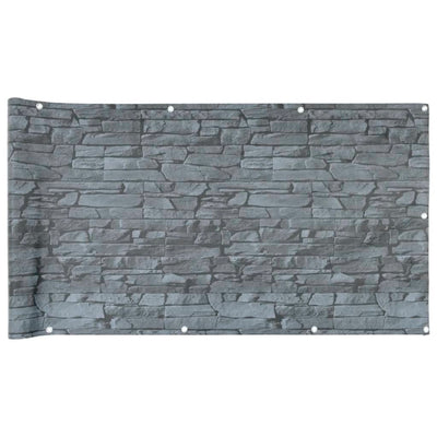Patrón de piedra de pantalla de balcón Vidaxl 300x120 cm PVC Gray