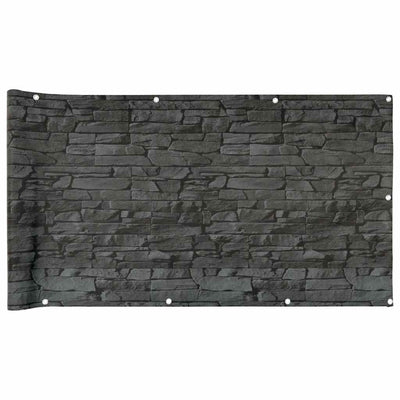 Patrón de piedra de pantalla de balcón Vidaxl 600x120 cm PVC Gray