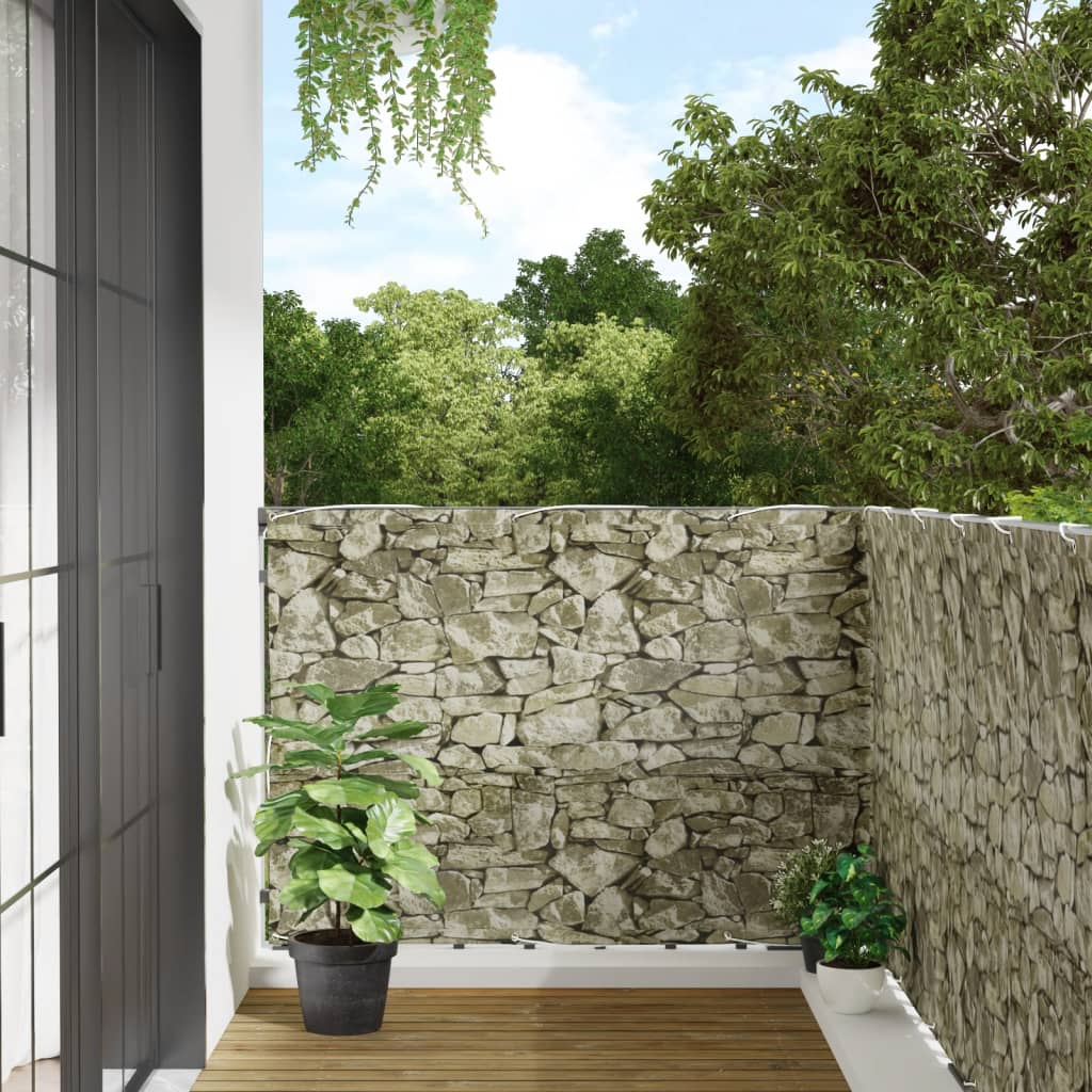 Vidaxl Balcony Screen Stone Pattern 800x120 cm PVC