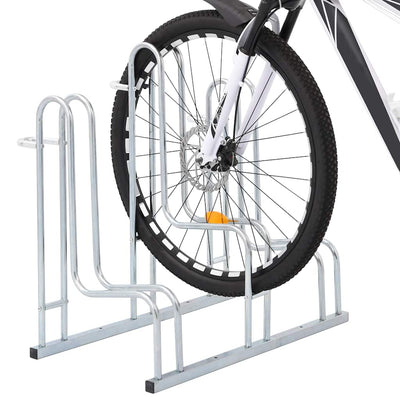 Soporte para bicicletas Vidaxl para 3 bicicletas de acero galvanizado separado