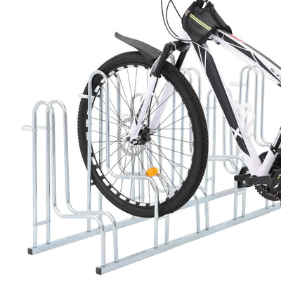 Supporto per biciclette Vidaxl per 6 biciclette in acciaio zincato distaccato