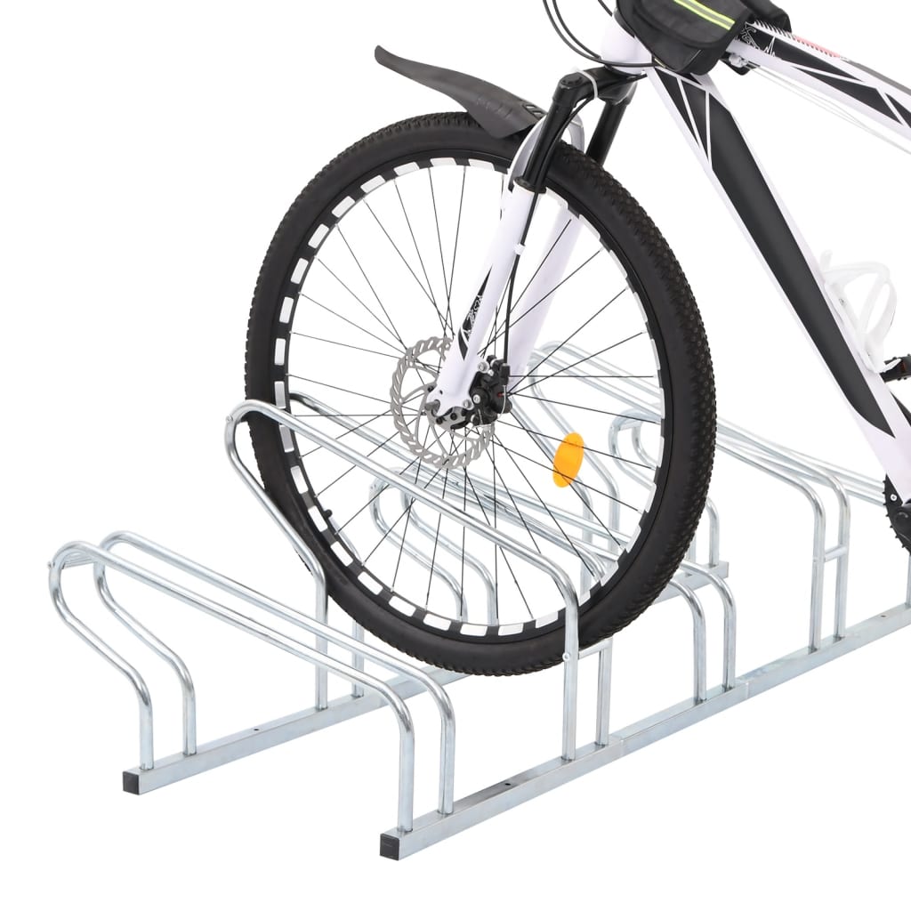 Supporto per biciclette Vidaxl per 5 biciclette in acciaio zincato distaccato