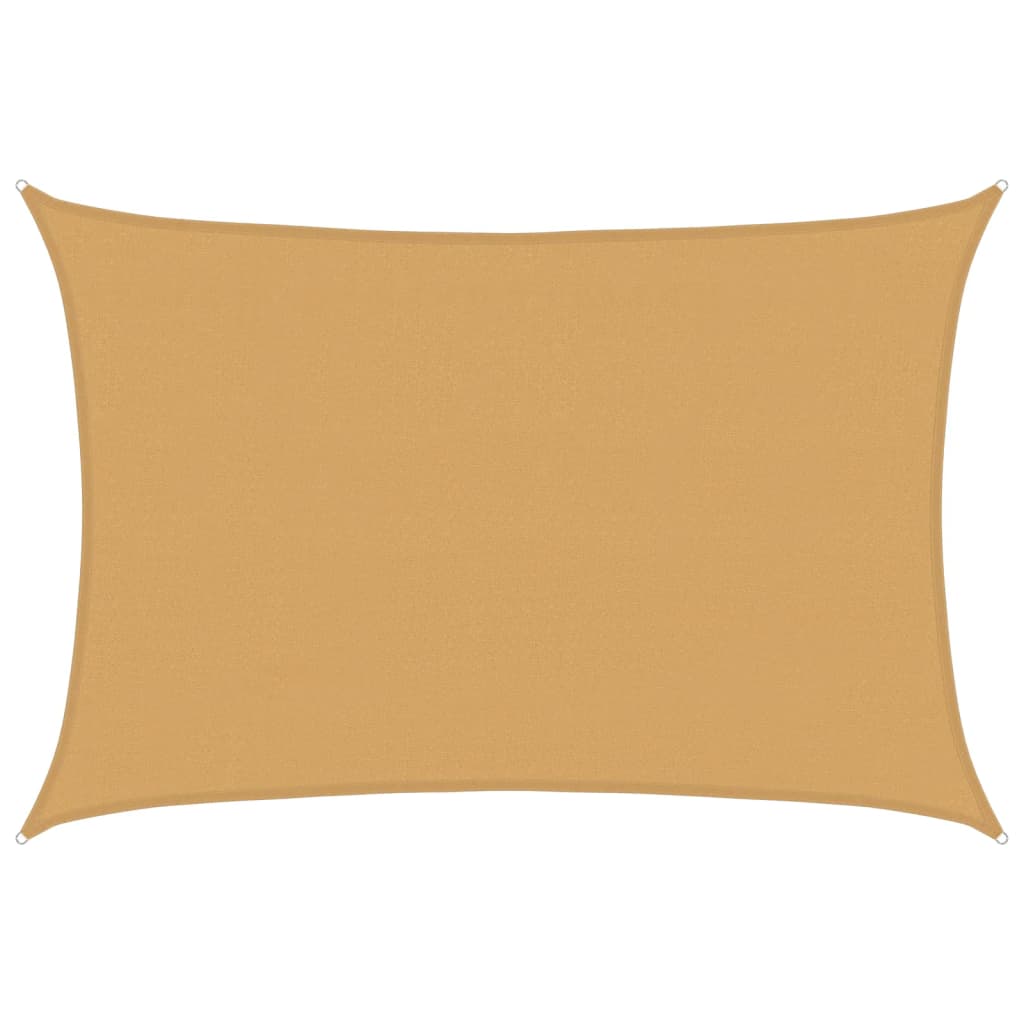 Vela de sol vidaxl 160 g m² rectangular 4x6 m HDPE color arena