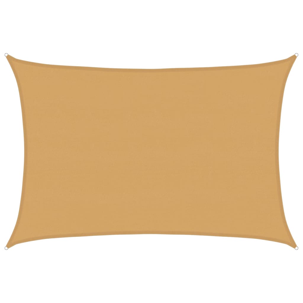 Vela de sol vidaxl 160 g m² rectangular 5x6 m HDPE color arena