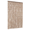 Cortina de mosca Vidaxl 118x220 cm chenille beige y marrón oscuro