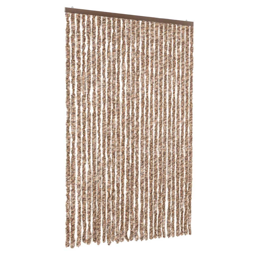 Vidaxl vliegengordijn 118x220 cm chenille beige en donkerbruin