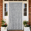 Cortina de mosca Vidaxl 118x220 cm Chenille Grey and Black and White