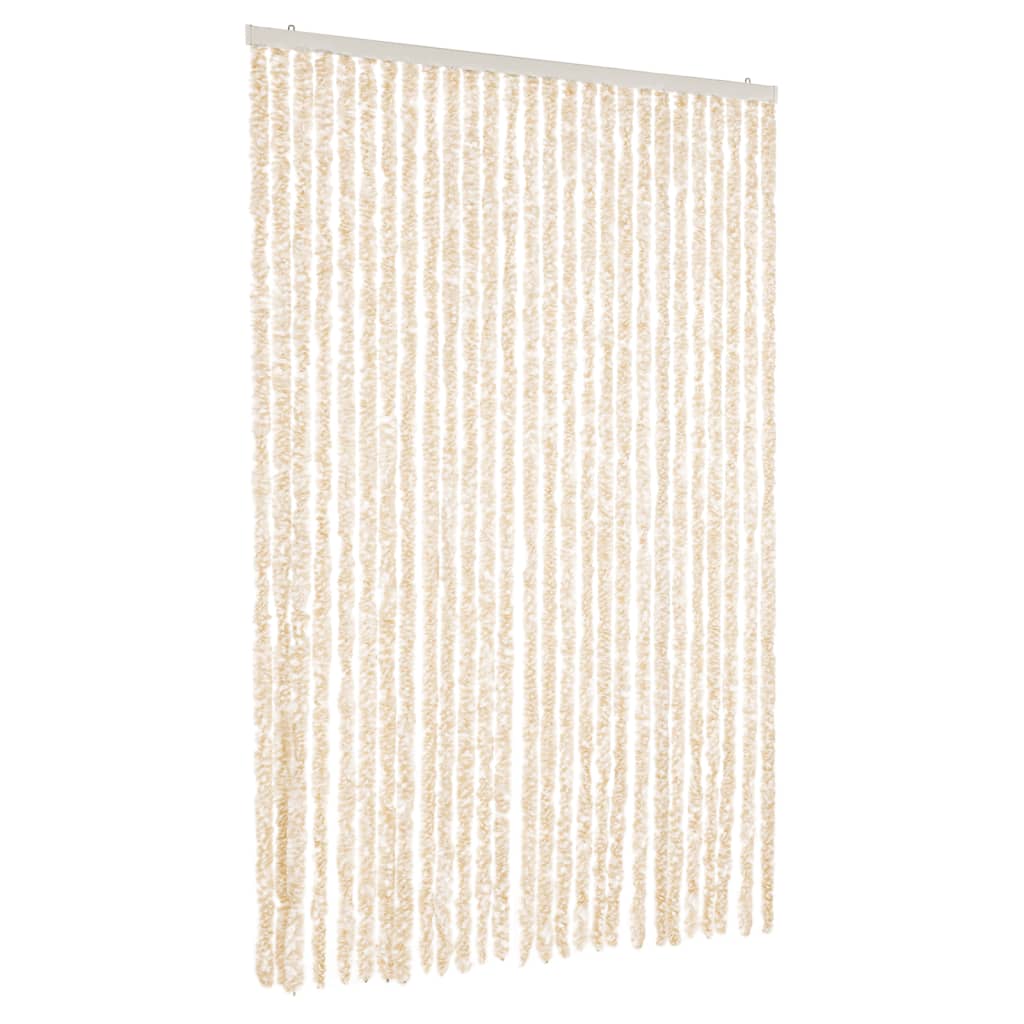 Vidaxl Fly Curtain 118x220 cm Chenille beige and White