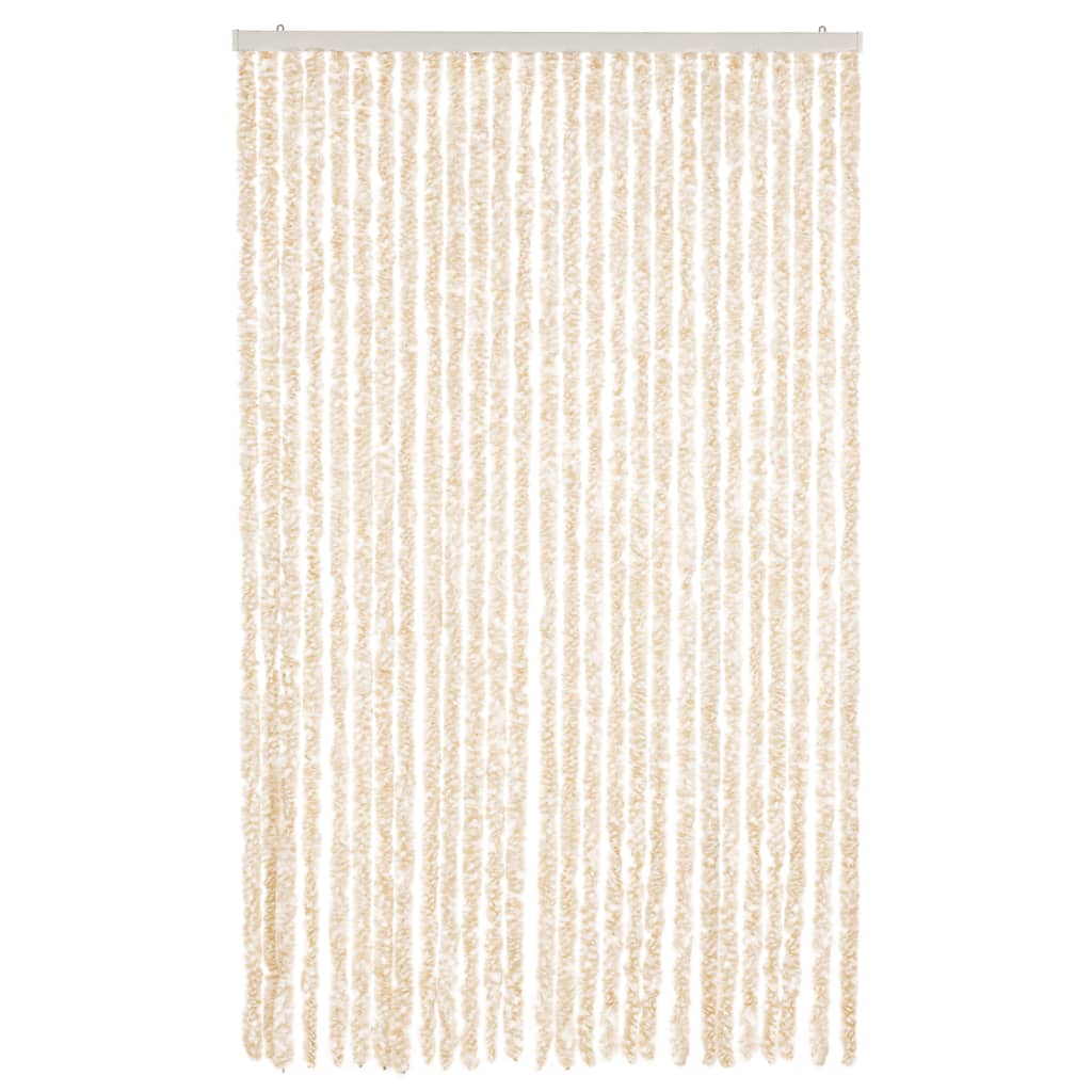 Vidaxl Fly Curtain 118x220 cm Chenille beige and White