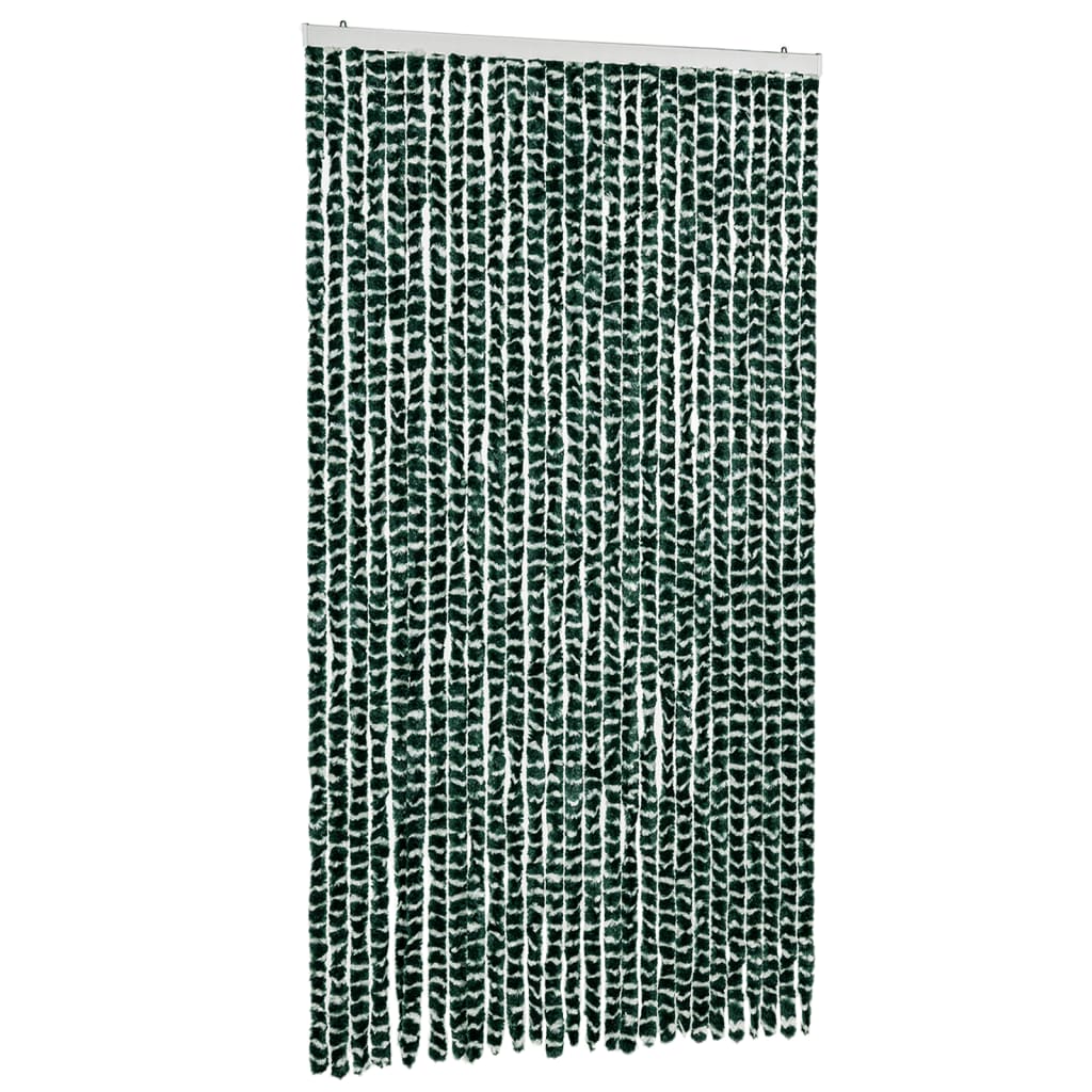 Vidaxl Fly Curtain 118x220 cm Chenille verde e bianco