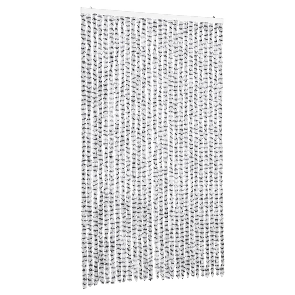 Vidaxl Fly Curtain 118x220 cm Chenille grigio chiaro e grigio scuro
