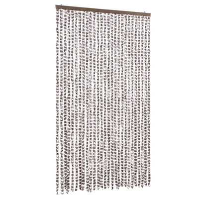 Cortina de mosca Vidaxl 118x220 cm chenille tope y blanco