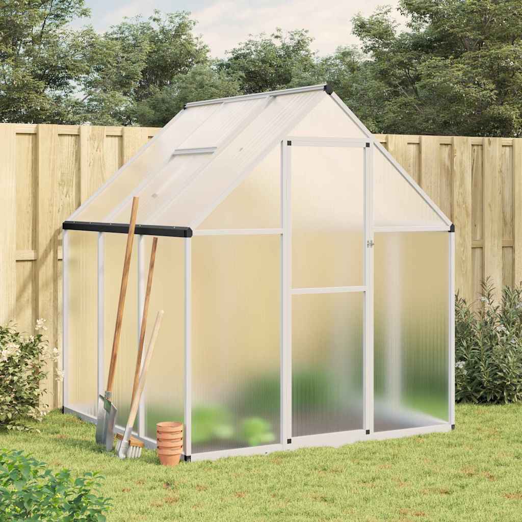 Vidaxl tuinkas con marco básico 169x169x195 cm de aluminio de color plateado