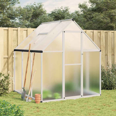 Vidaxl tuinkas con telaio di base 169x169x195 cm colorato in argento in alluminio