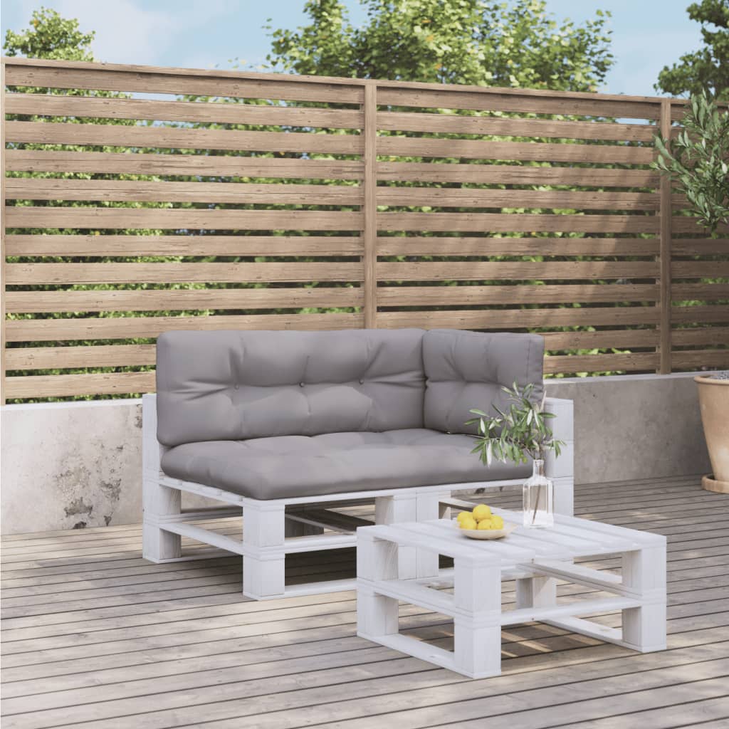 VidaXL pallet cushions 3 pcs fabric gray