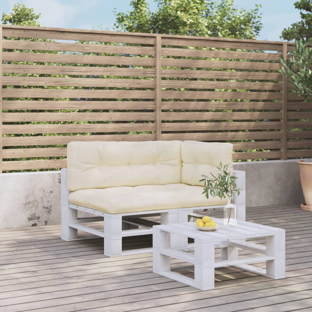 Cuscini per pallet VidaXL 3 pezzi in tessuto color crema