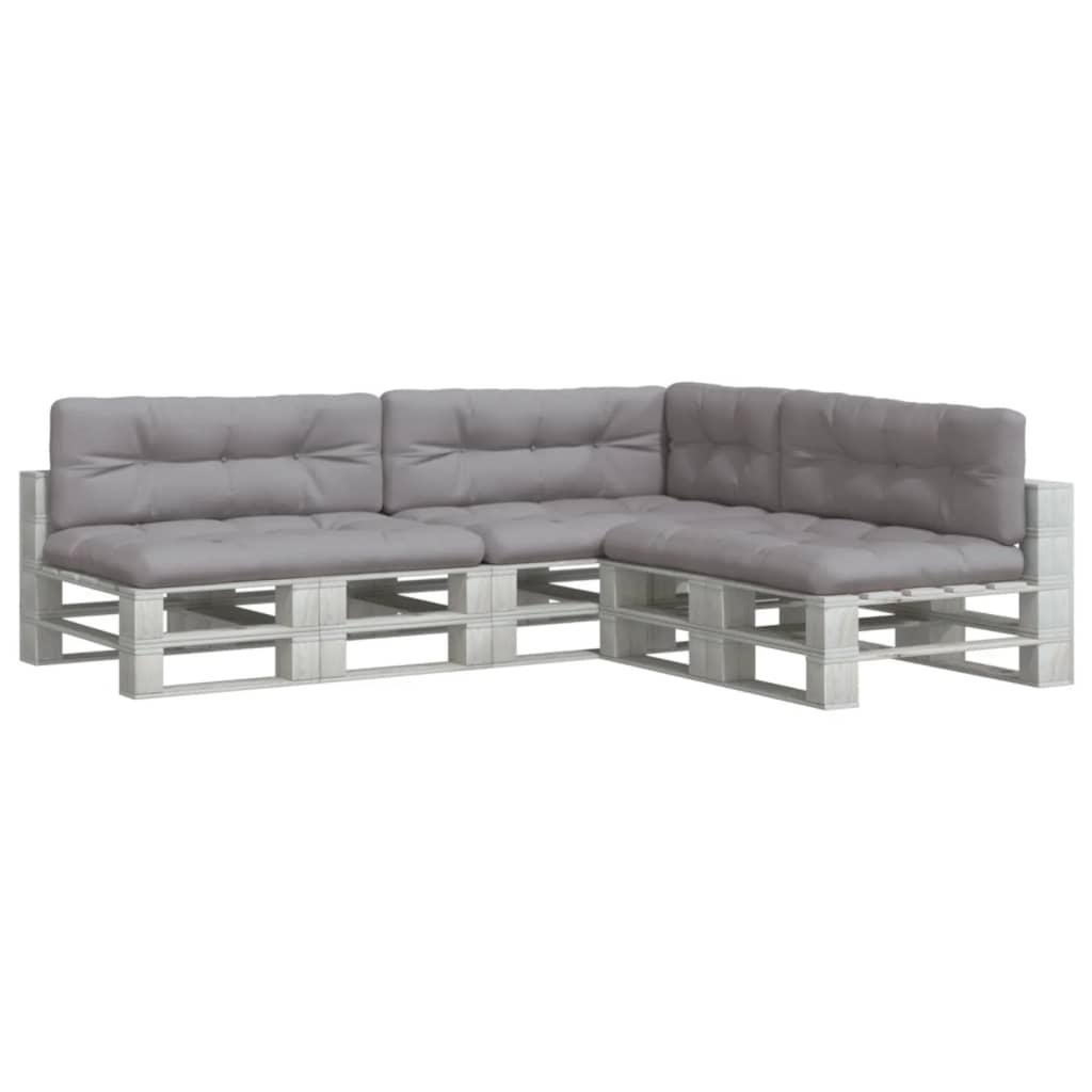 VidaXL pallet cushions 7 pcs fabric gray