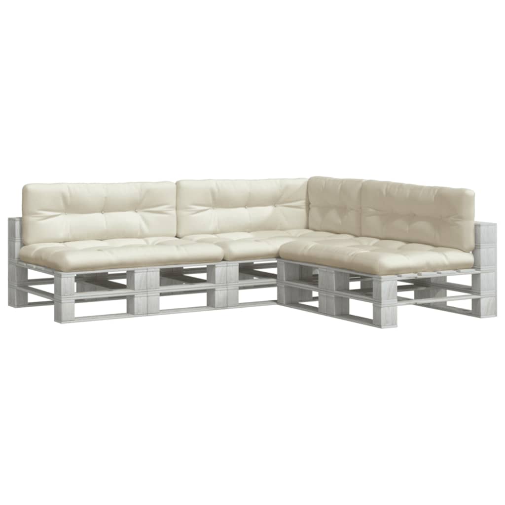 Cuscini per pallet VidaXL 7 pezzi in tessuto color crema