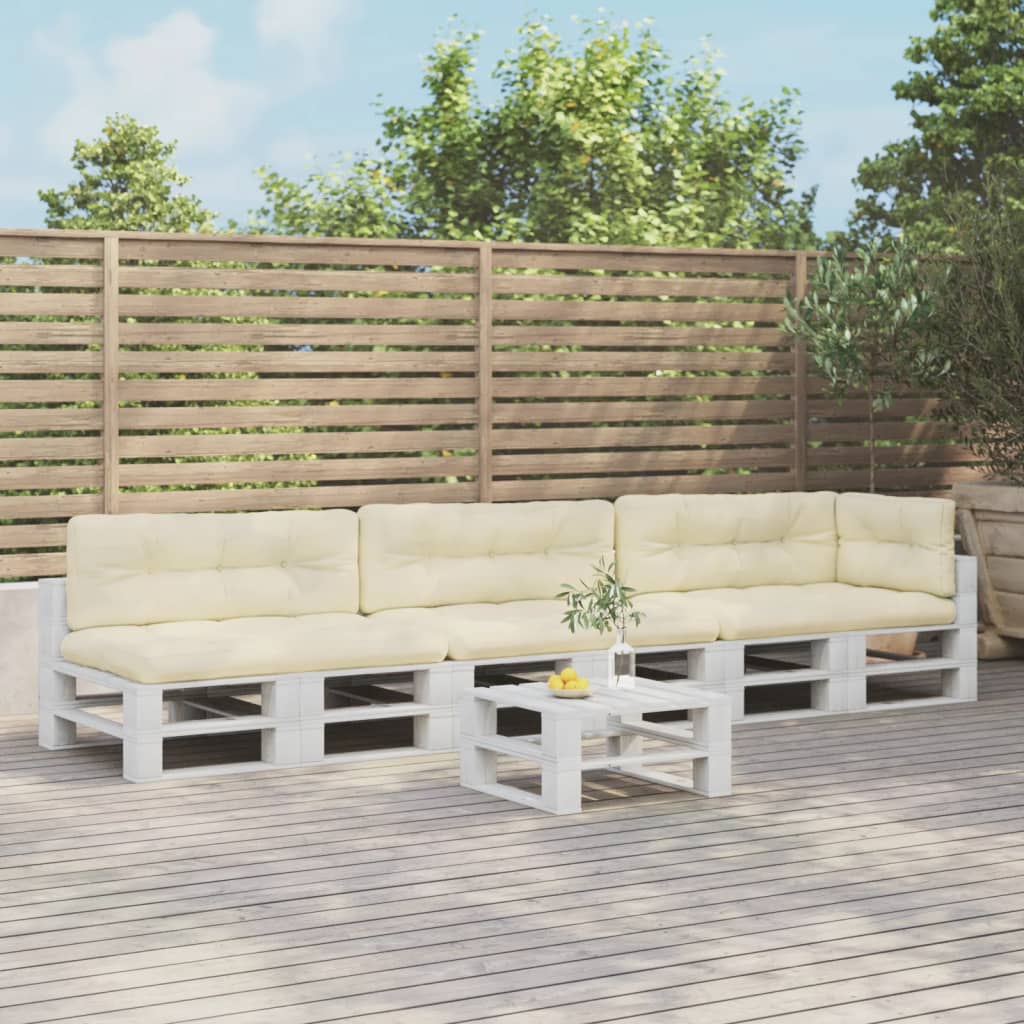 Cuscini per pallet VidaXL 7 pezzi in tessuto color crema