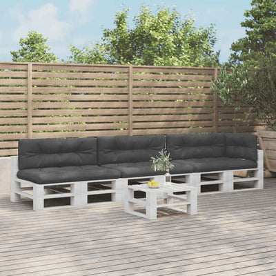 VidaXL pallet cushions 7 pcs fabric black