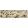 Vidaxl Mat de cocina Coffee estampado de café 45x150 cm de terciopelo marrón