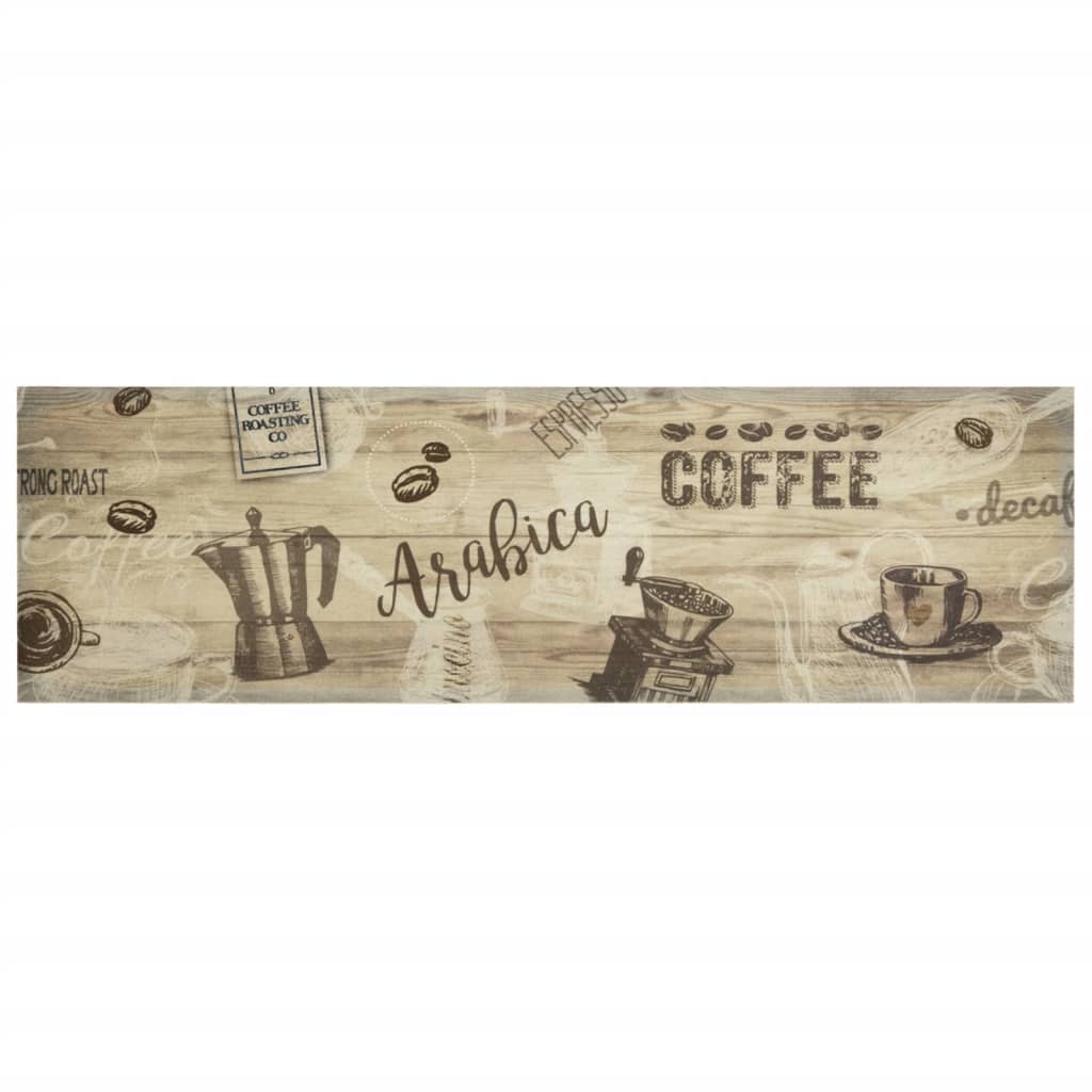 Vidaxl tappetino da cucina stampato per caffè lavabile 45x150 cm marrone