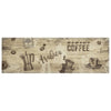Vidaxl Mat de cocina Coffee estampado de café 60x180 cm de terciopelo marrón