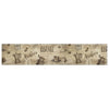 Vidaxl Mat de cocina Coffee estampado de café 60x300 cm de terciopelo marrón